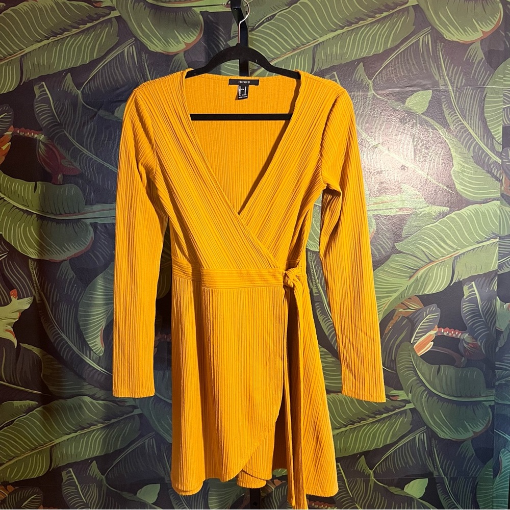 long sleeve short wrap dress
